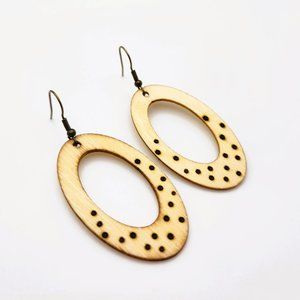 2/$30 SALE Wooden Oval Earrings - Handmade & Lightweight